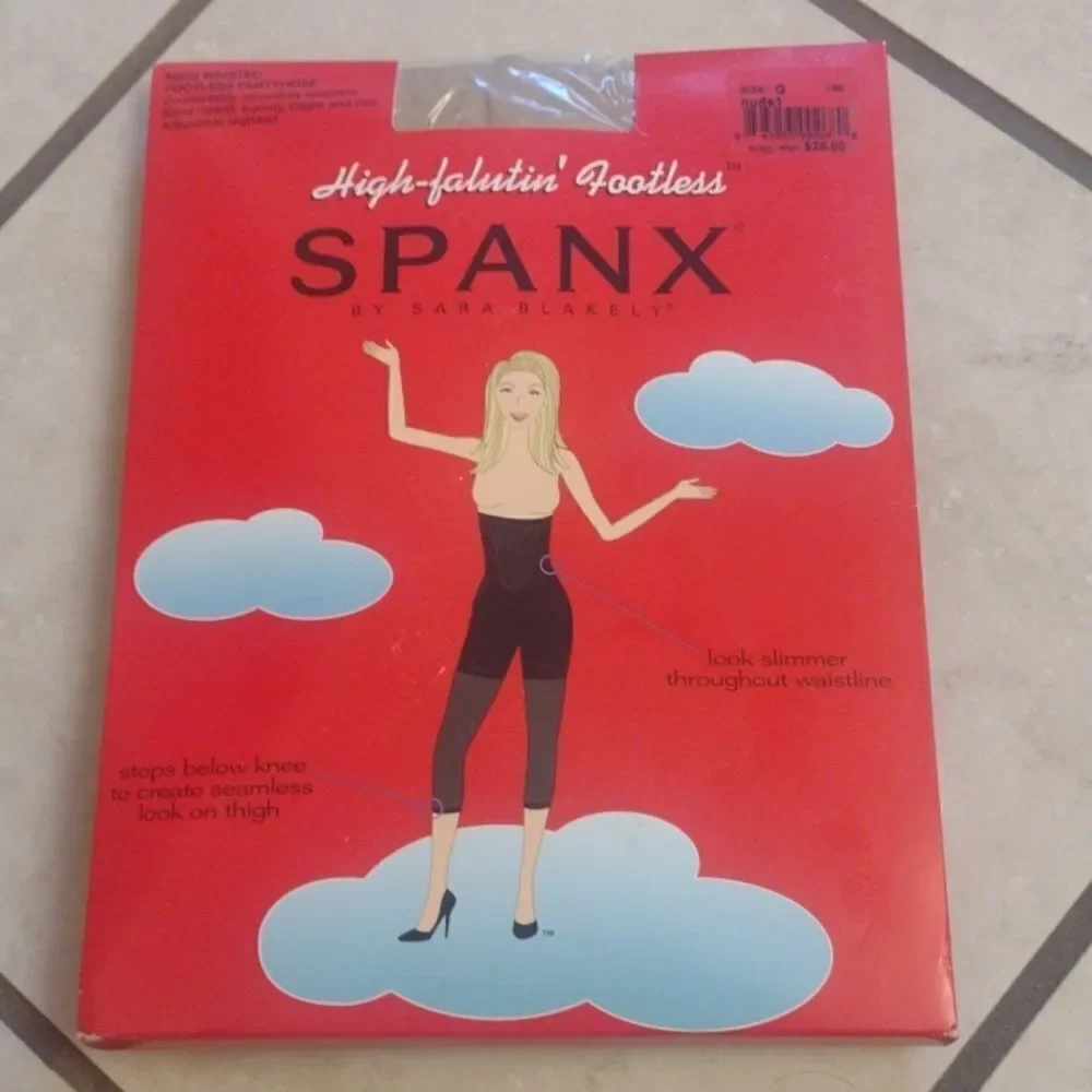 Spanx High-Falutin' High Waisted Footless Pantyhose Shapewear (G, Nude1)